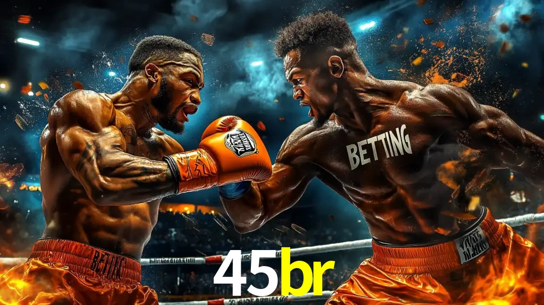 Dois boxeadores em uma luta intensa e explosiva, representando a adrenalina e as oportunidades de apostas em esportes de combate disponíveis na plataforma 45br.